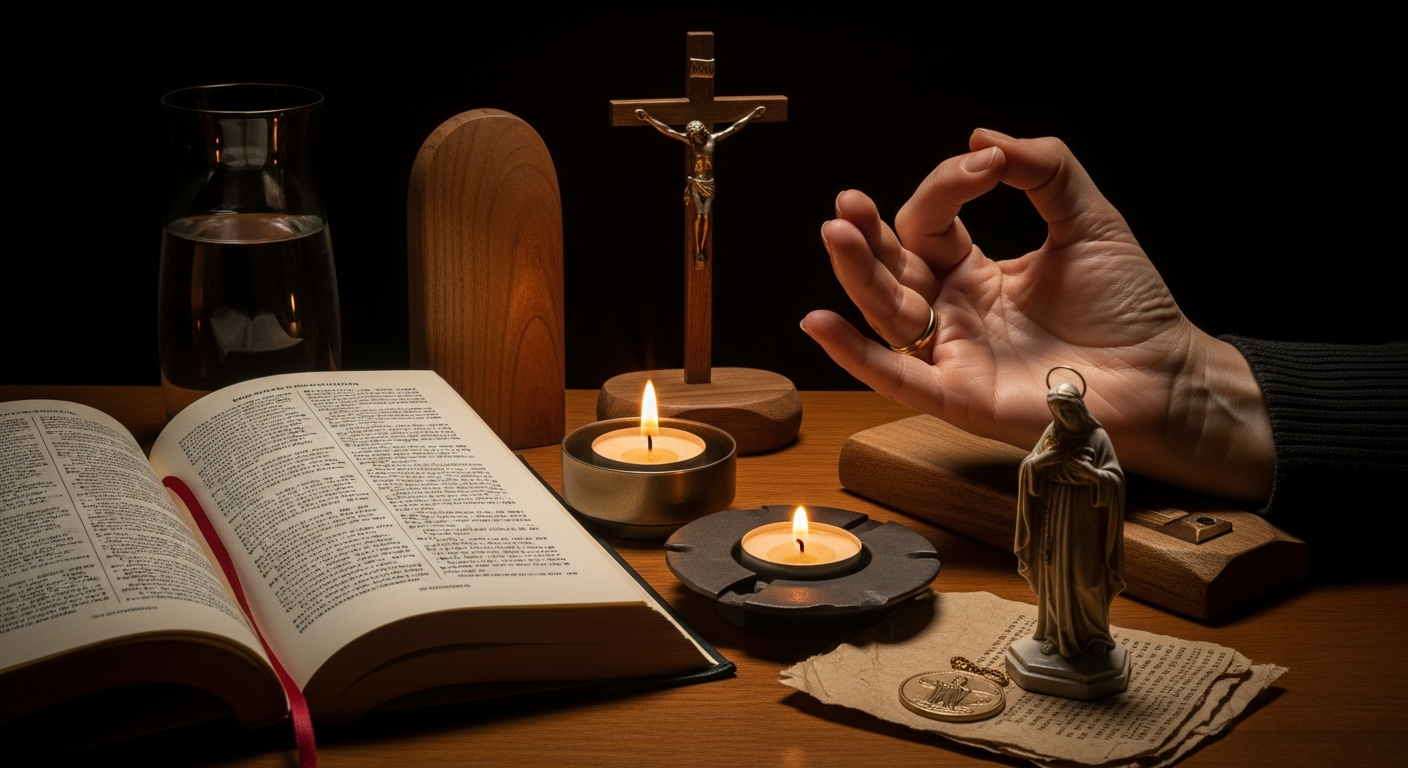 Imagem editorial sobre oração para ansiedade católica